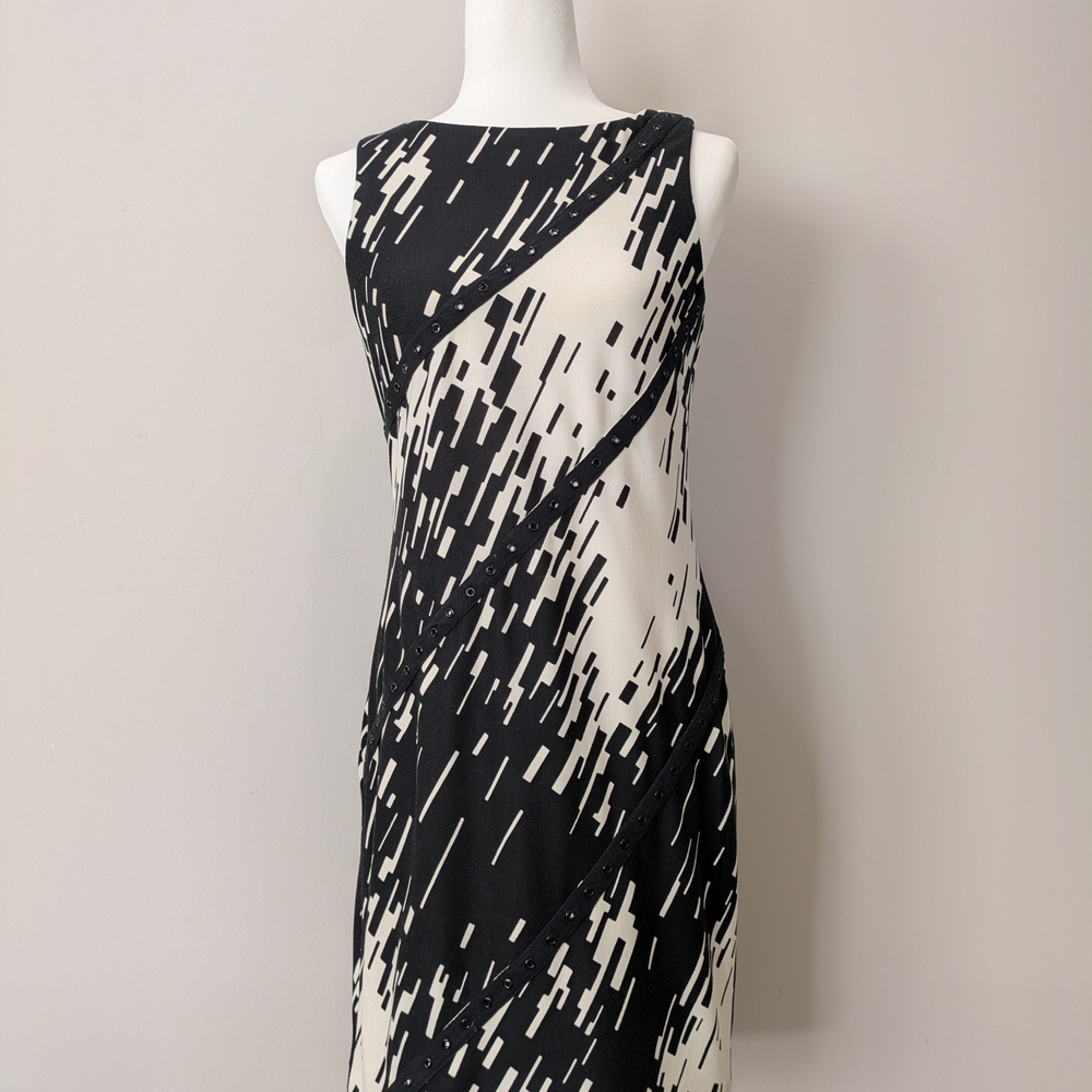 Donna Morgan Black and White Midi Dress